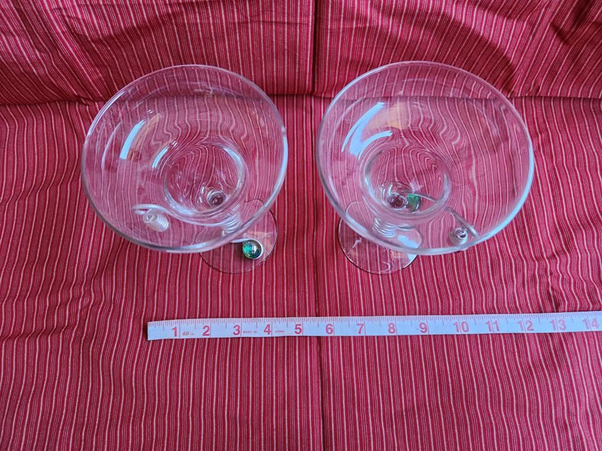 Pair of Vintage Original Dary Rees Embellished Margarita Glasses