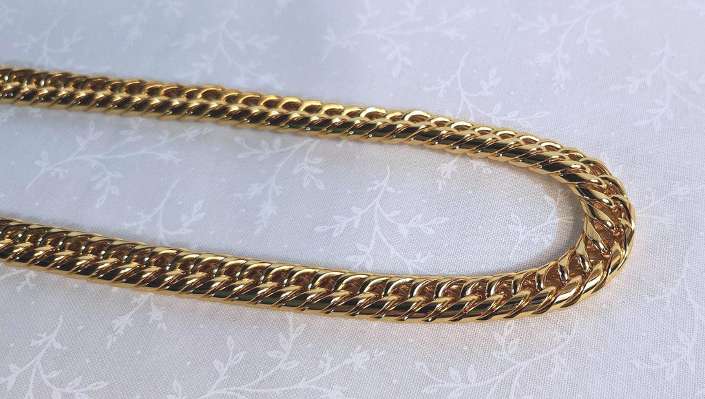 Glistening Gold Over Stainless Steel Cuban Necklace, 24 In., 124 Grams, Men's