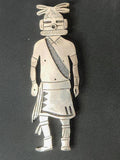 Incredible Vintage Handmade Hopi Kachina Pin Silver - Warrior Hunter Dancer