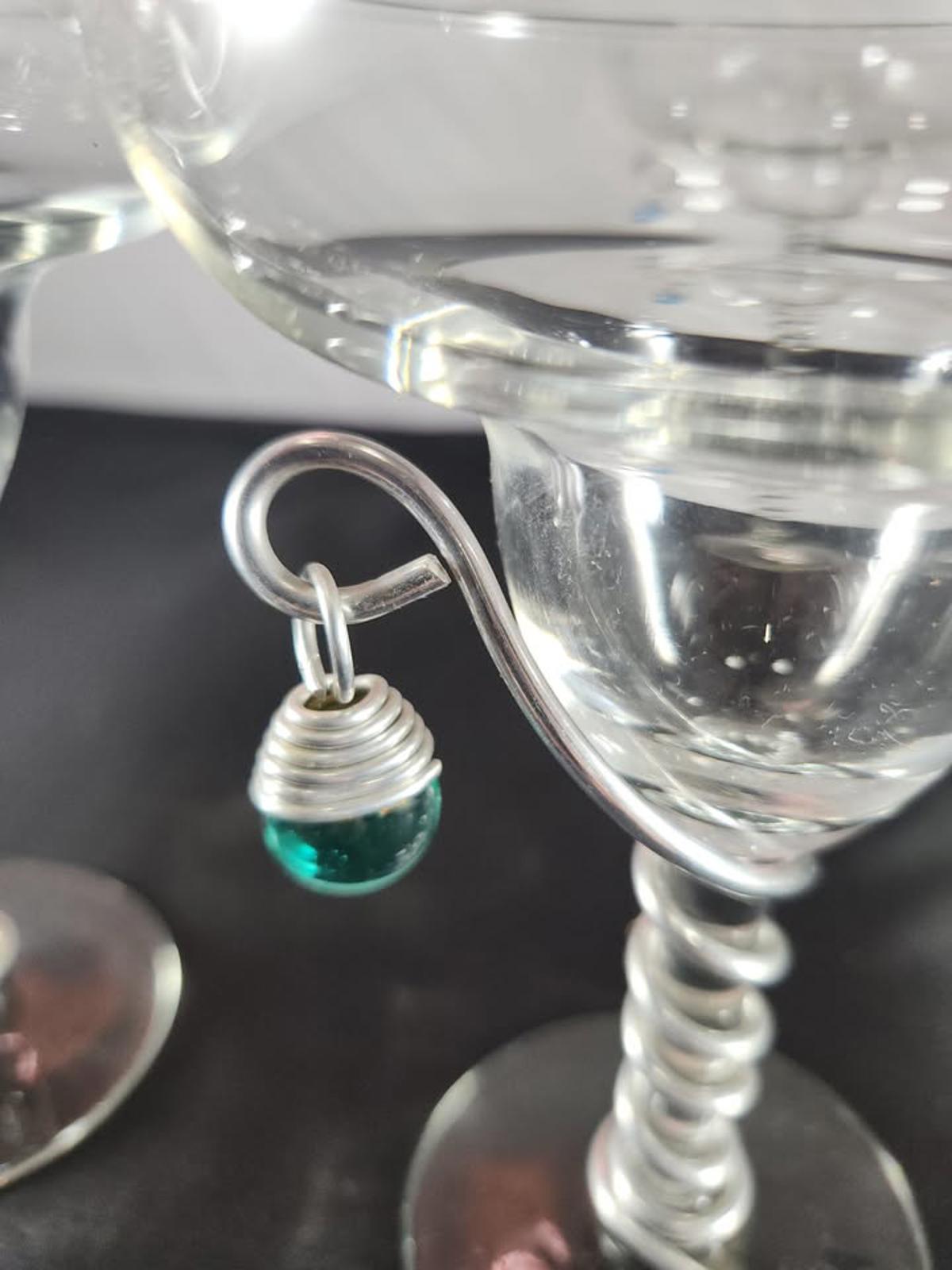 Pair of Vintage Original Dary Rees Embellished Margarita Glasses