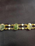 Vintage 1960s 12k GF, Double-Row, Pearl and Jade Bracelet