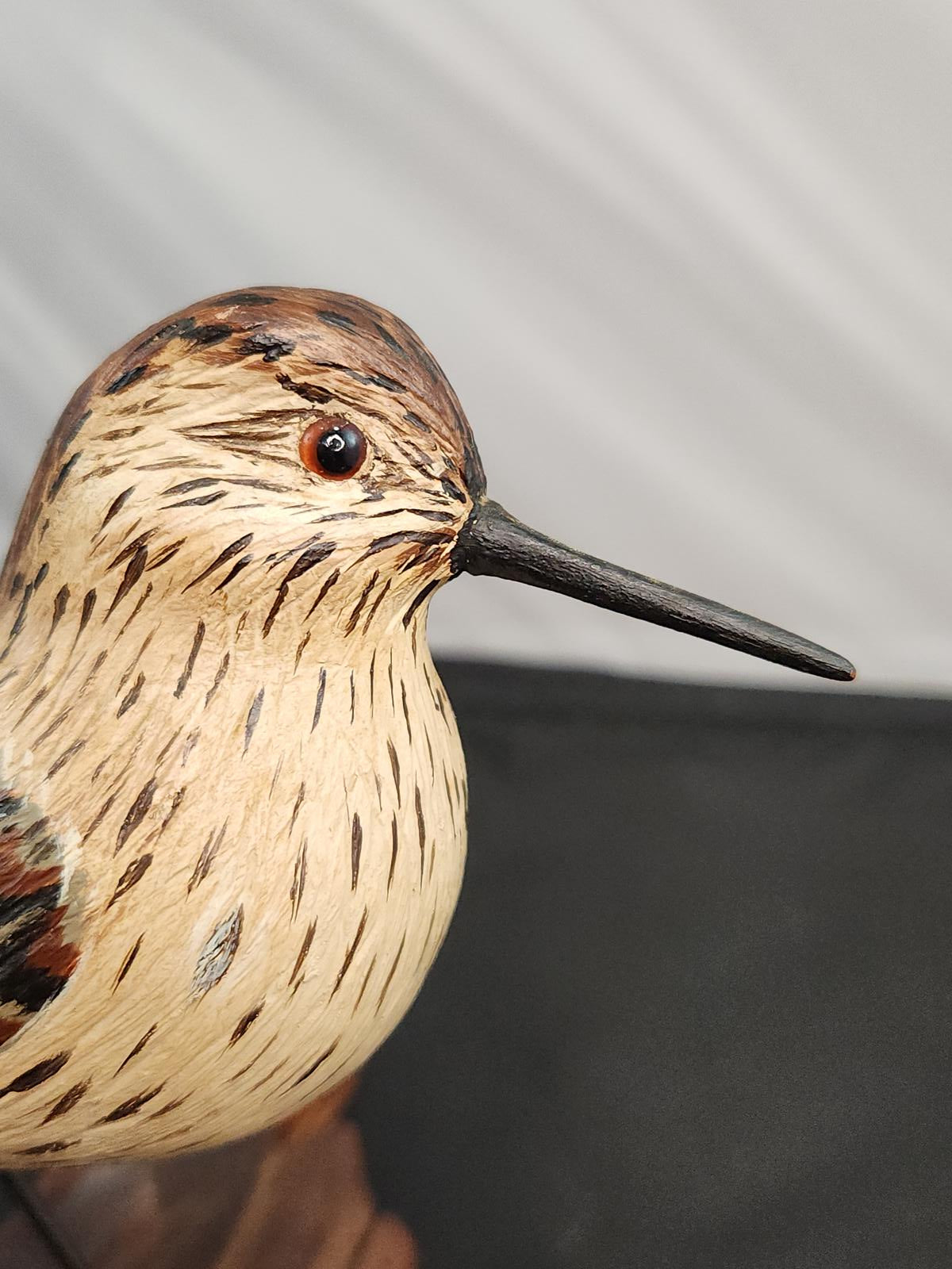 Wildlife Sandpiper Wood Carving, Handcarved, Signed/Dated, L. McLaughlin, 1975
