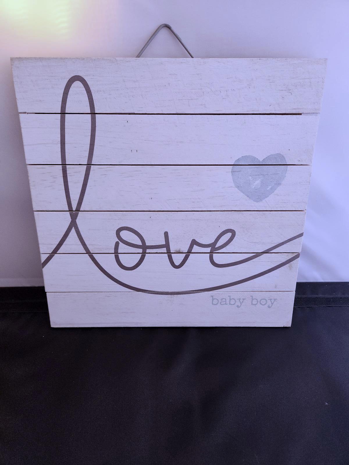 Wonderful Baby Boy Love Plaque - Wood Pallet, Antique White