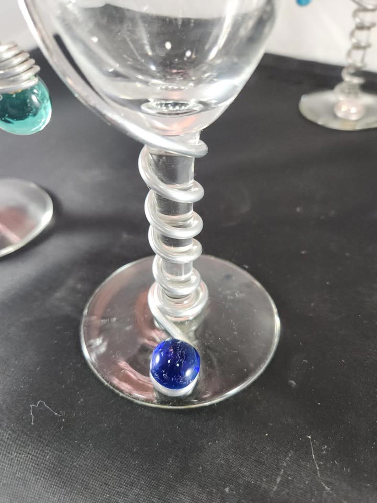 Pair of Vintage Original Dary Rees Embellished Margarita Glasses