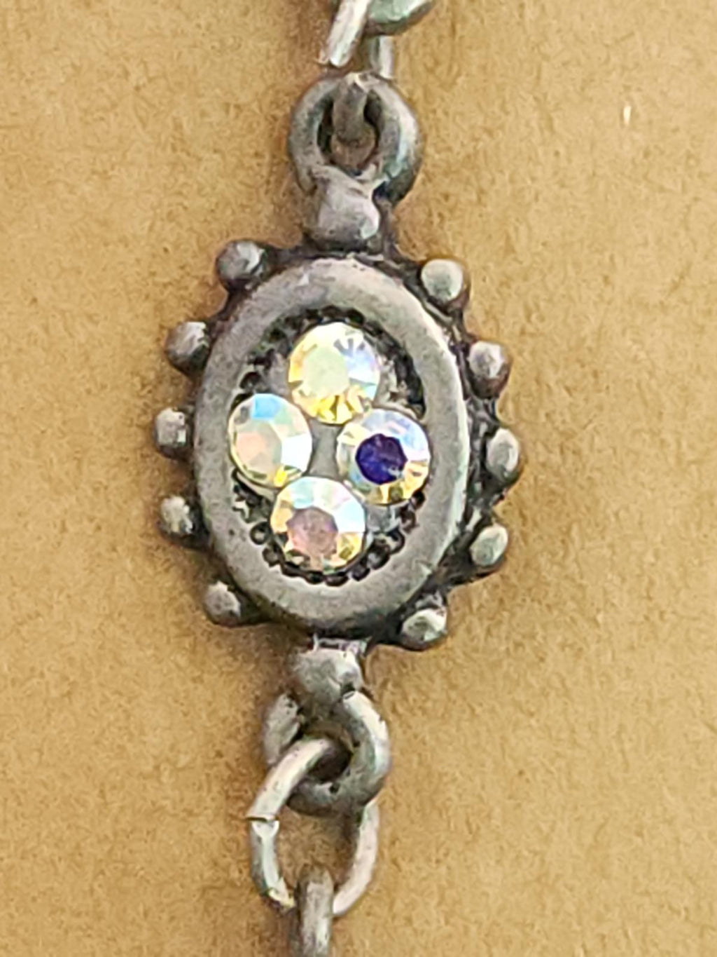 Vintage Dainty Art-Deco Style Earrings Crystal Dangling