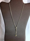 Awesome Gold Sterling Lariat Necklace - Box & Paperclip Chain, 16 Inch, Ladies