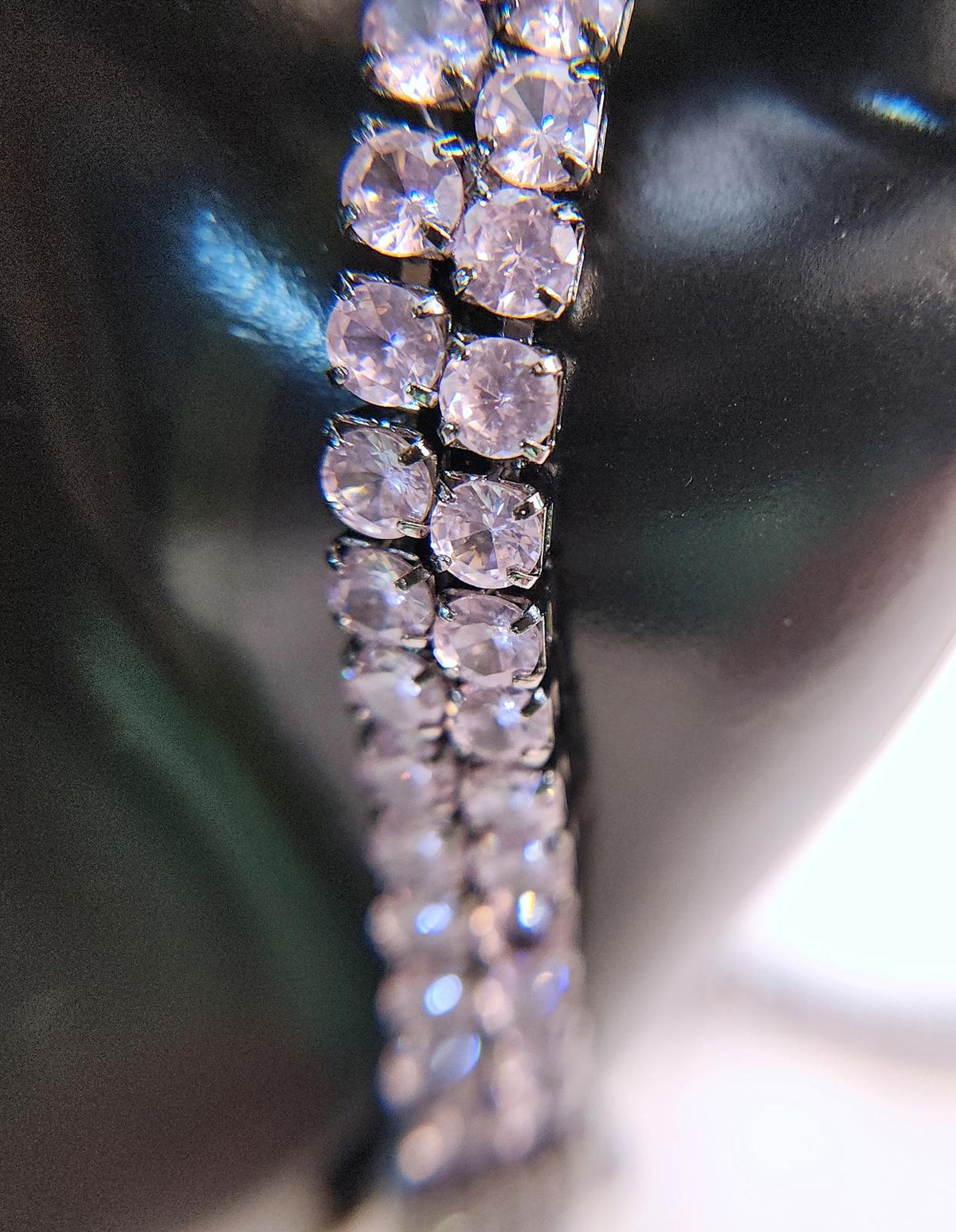 Incredible Double-Strand Tennis Necklace, Pale Lavender, 24 in Unisex - 46 Grams
