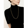 Sparkling Gold Over Stainless Heringbone Chain 18 In. Unisex