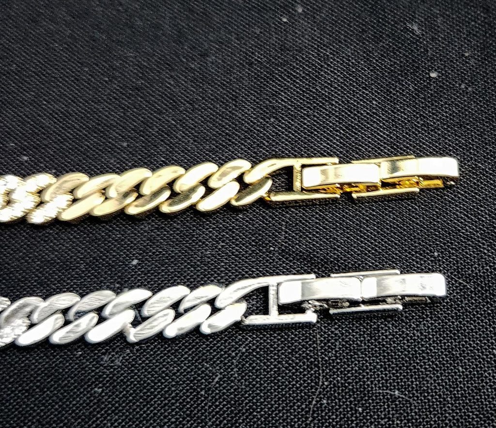Captivating CZ Butterfly, Cuban-Link Bracelet Gold Plated 7in. Ladies