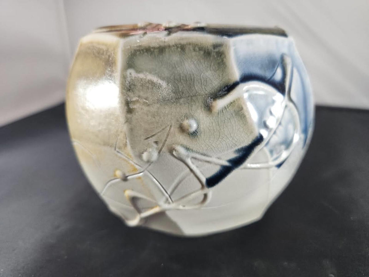 Fabulous Hand Thrown Bowl/Vase Earthy Detailed Utah Artist Stoneware