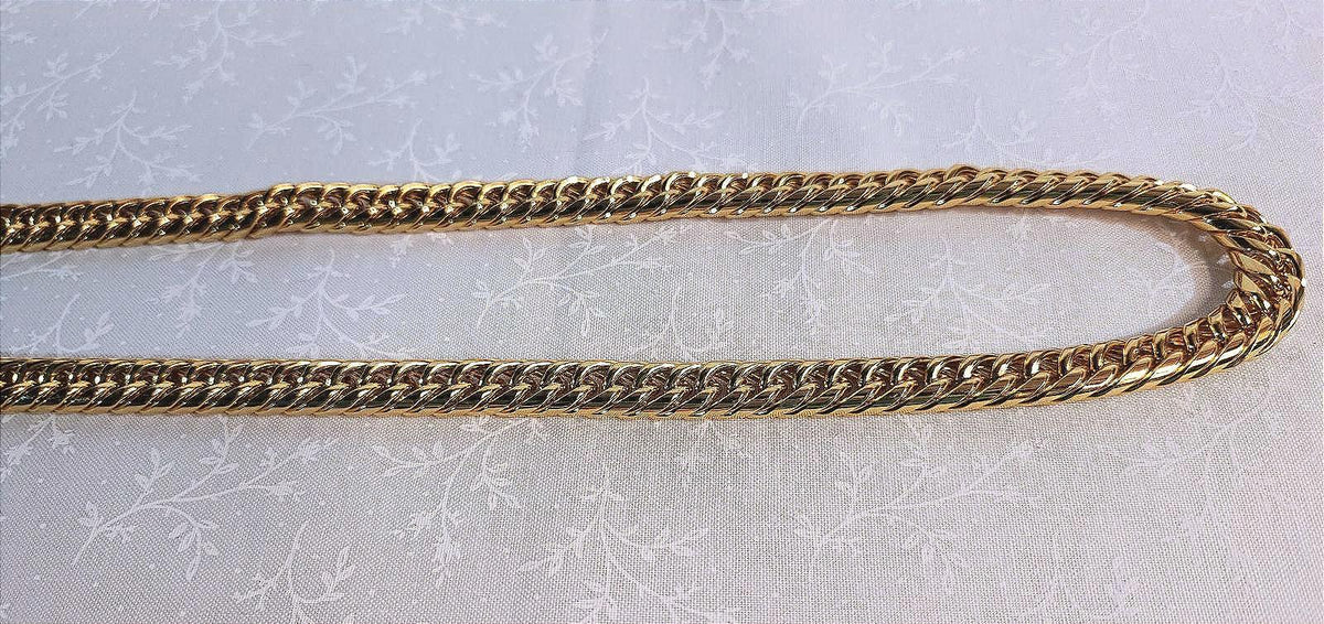 Glistening Gold Over Stainless Steel Cuban Necklace, 24 In., 124 Grams, Men's