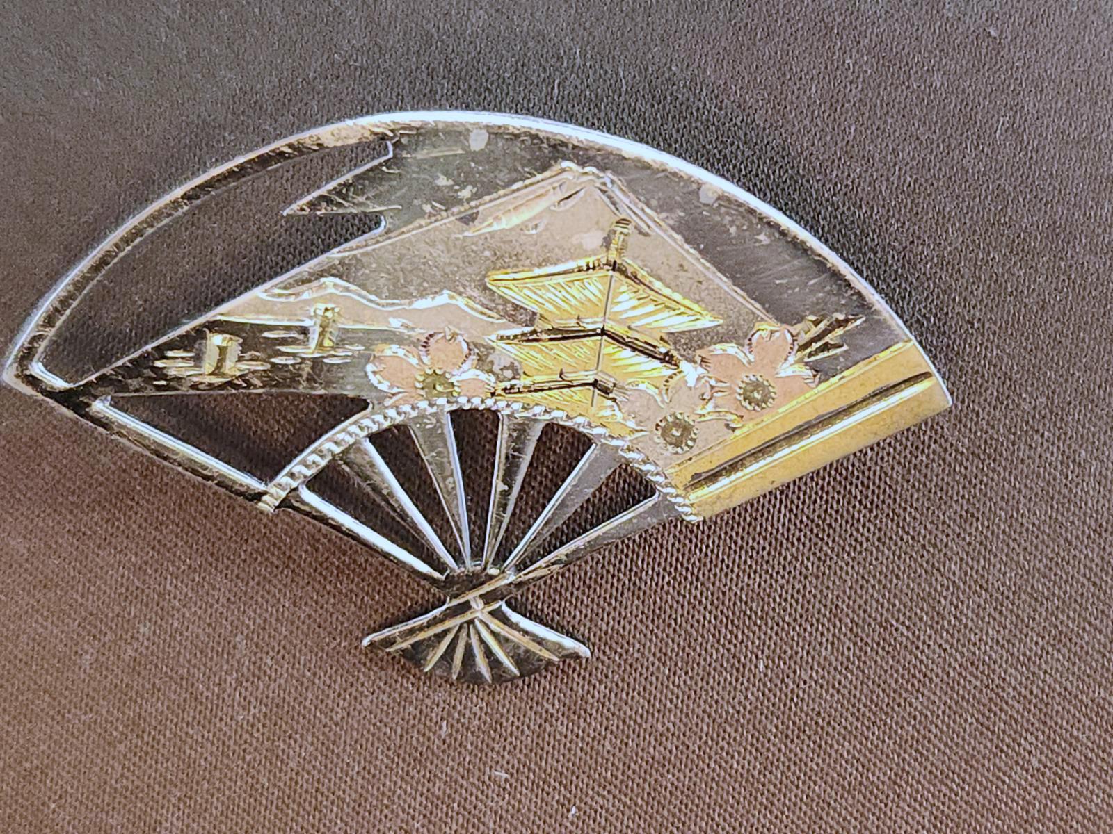 Vintage 1950s Japanese Pin & Earrings Silver