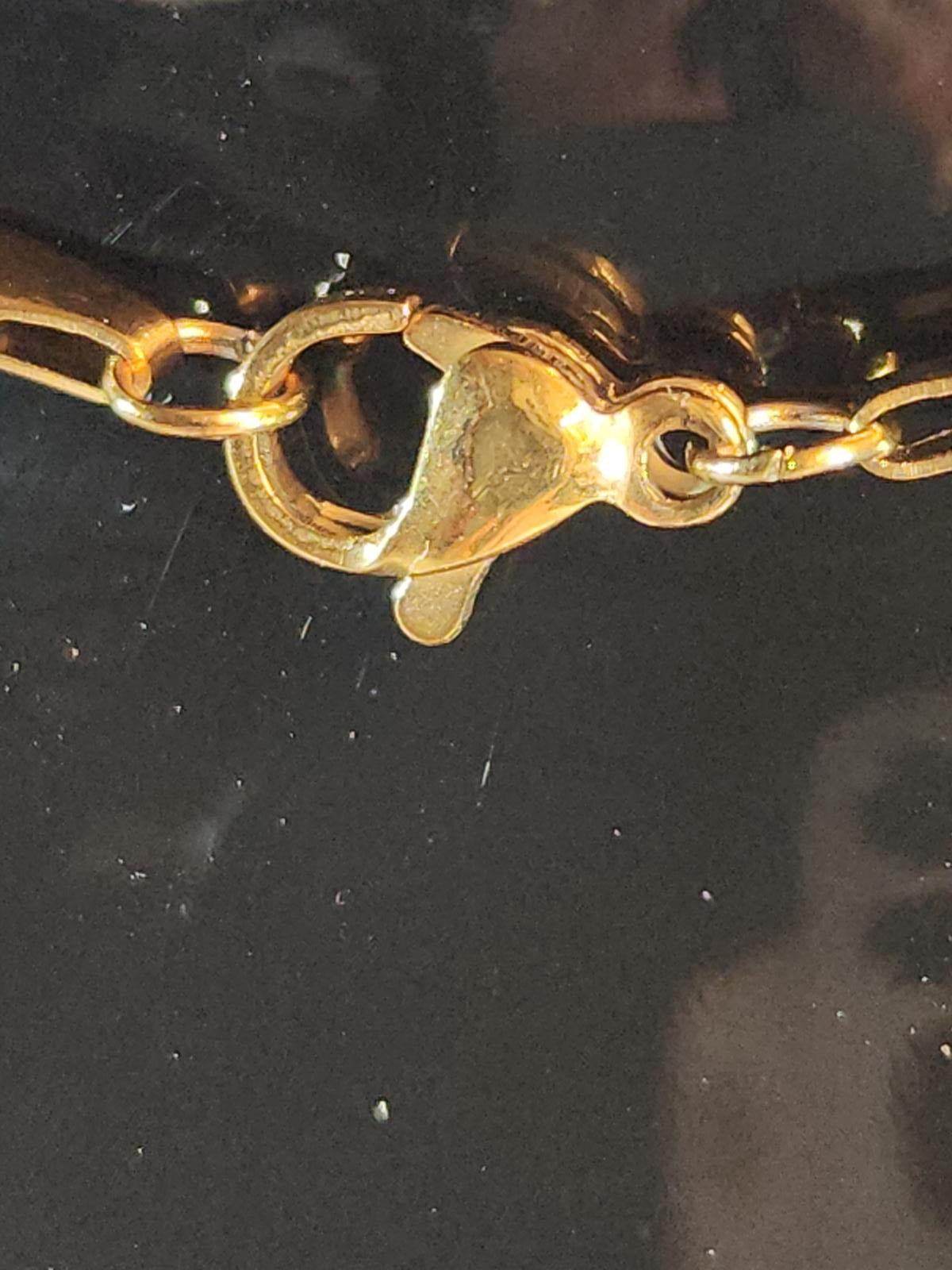 Sparkling Gold Over Stainless Heringbone Chain 18 In. Unisex