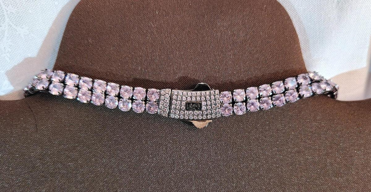 Incredible Double-Strand Tennis Necklace, Pale Lavender, 24 in Unisex - 46 Grams