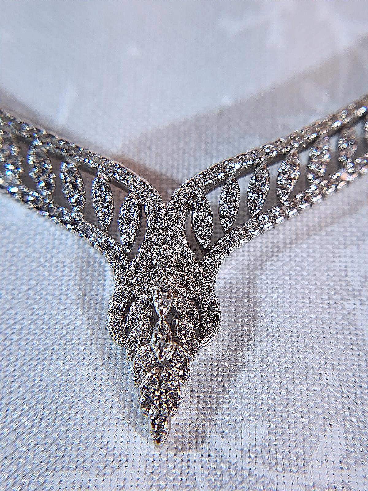 Fabulous Water Drop Choker Necklace Boasts Luxury AAA CZs In 925 Silver Ladies