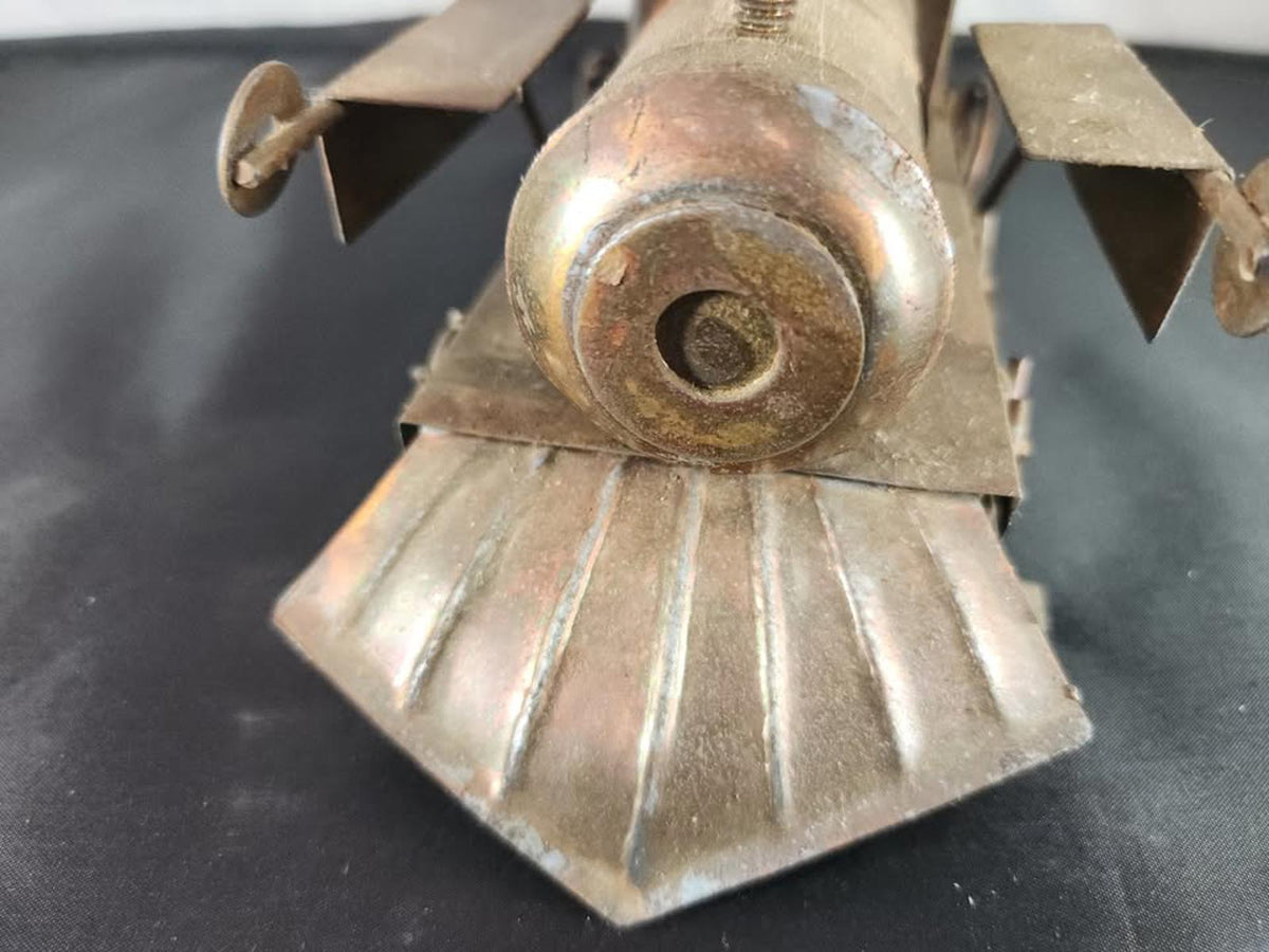 Vintage Retro Metal Copper Music Box Train Locomotive Collectible