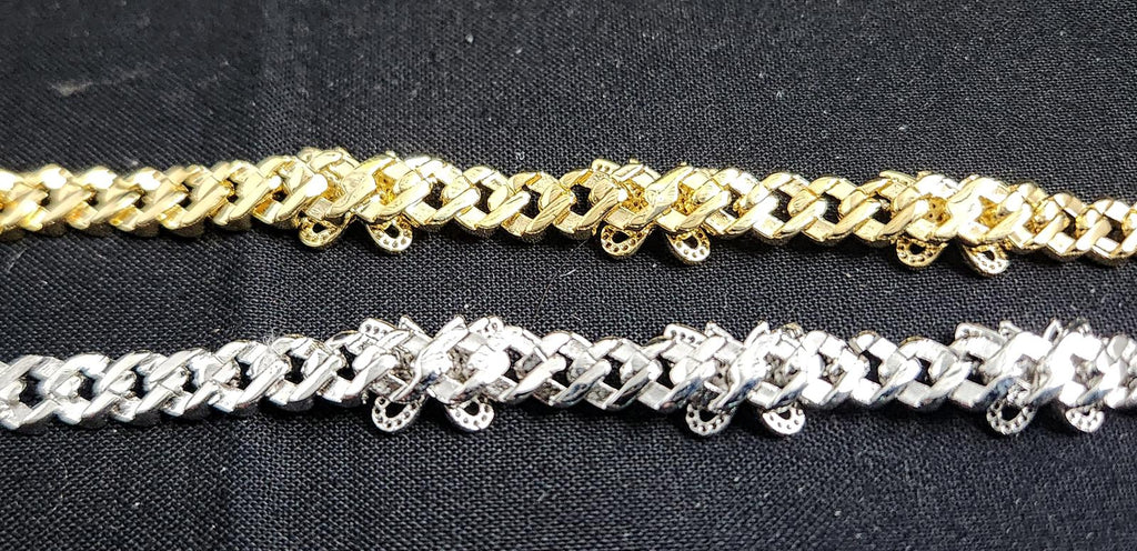 Captivating CZ Butterfly, Cuban-Link Bracelet Gold Plated 7in. Ladies