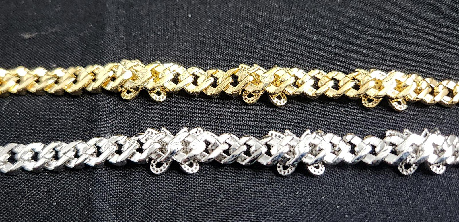 Captivating CZ Butterfly, Cuban-Link Bracelet Gold Plated 7in. Ladies