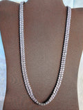 Incredible Double-Strand Tennis Necklace, Pale Lavender, 24 in Unisex - 46 Grams