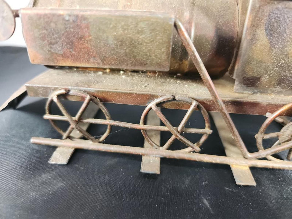 Vintage Retro Metal Copper Music Box Train Locomotive Collectible