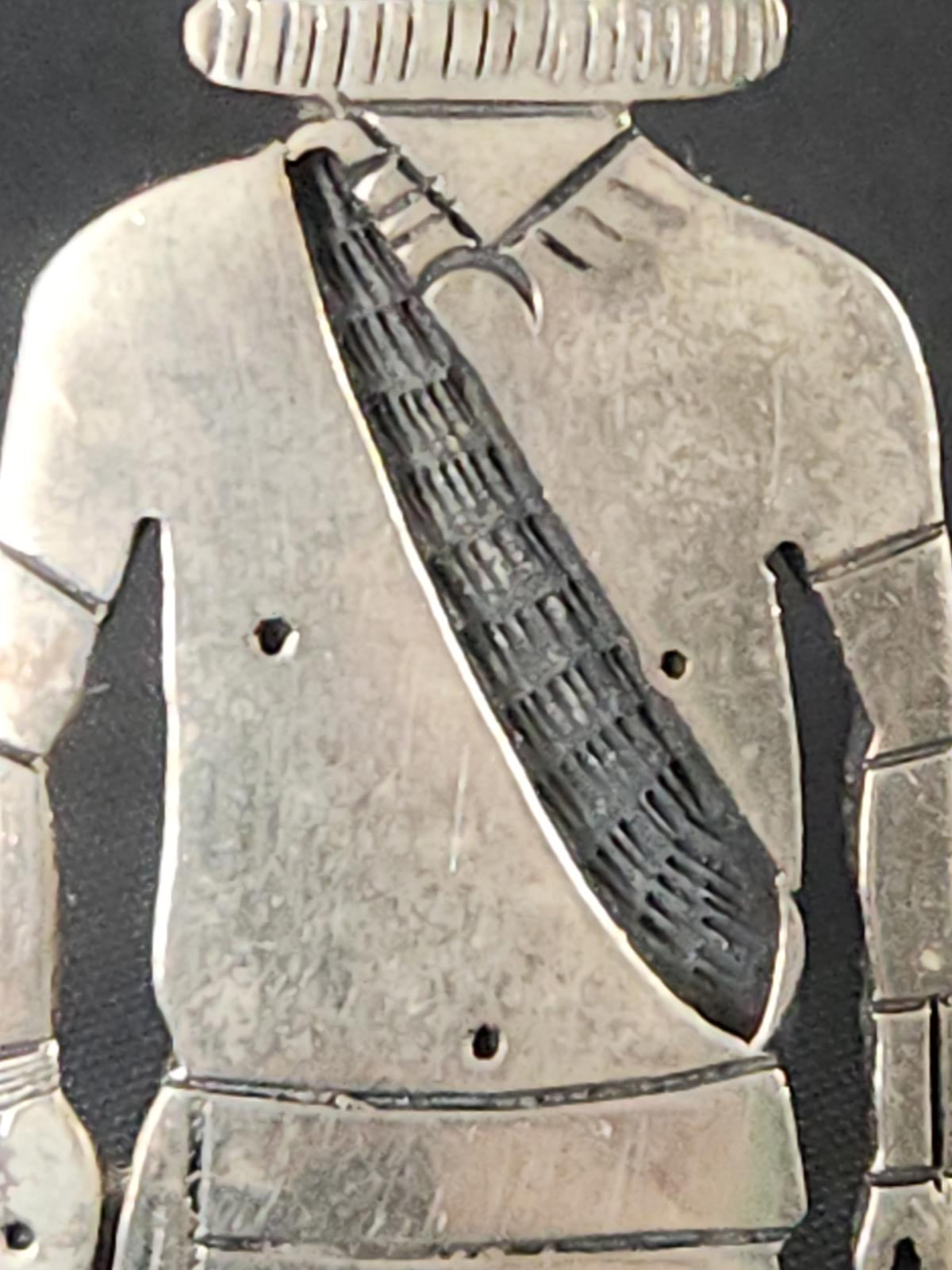 Incredible Vintage Handmade Hopi Kachina Pin Silver - Warrior Hunter Dancer