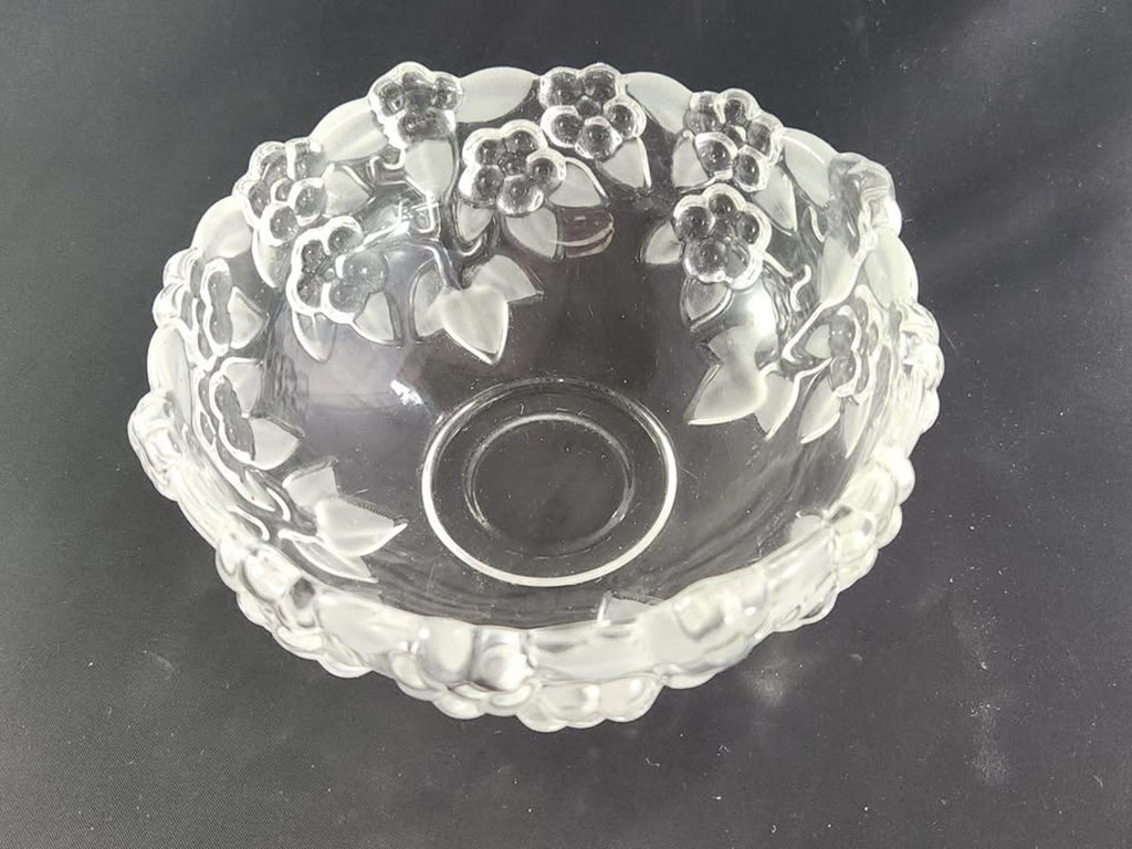Vintage Mikasa Walther Glas Carmen Crystal Bowl Frosted Floral