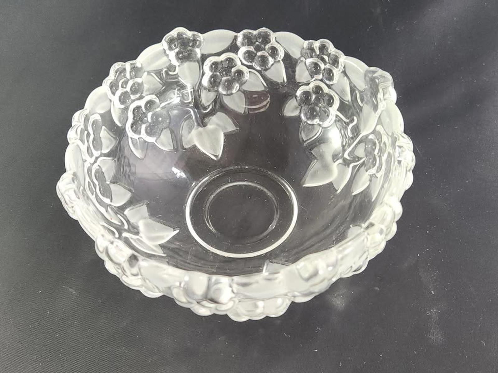 Vintage Mikasa Walther Glas Carmen Crystal Bowl Frosted Floral