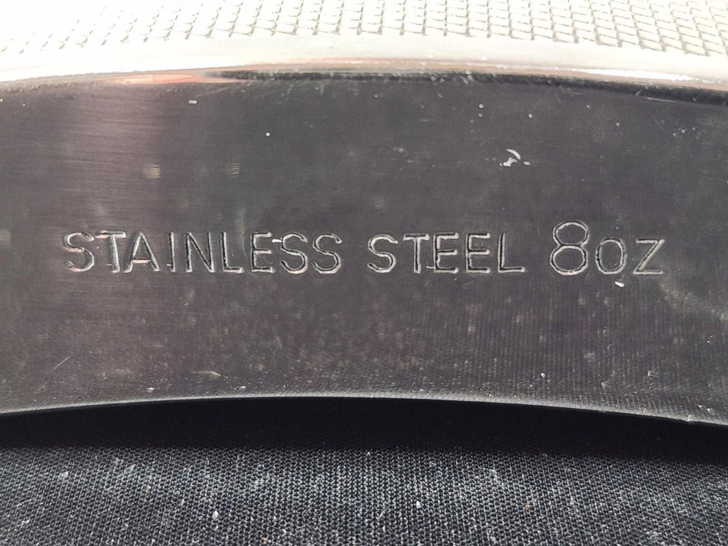 Vintage Stainless Steel 8oz Flask Curved With Screw Cap