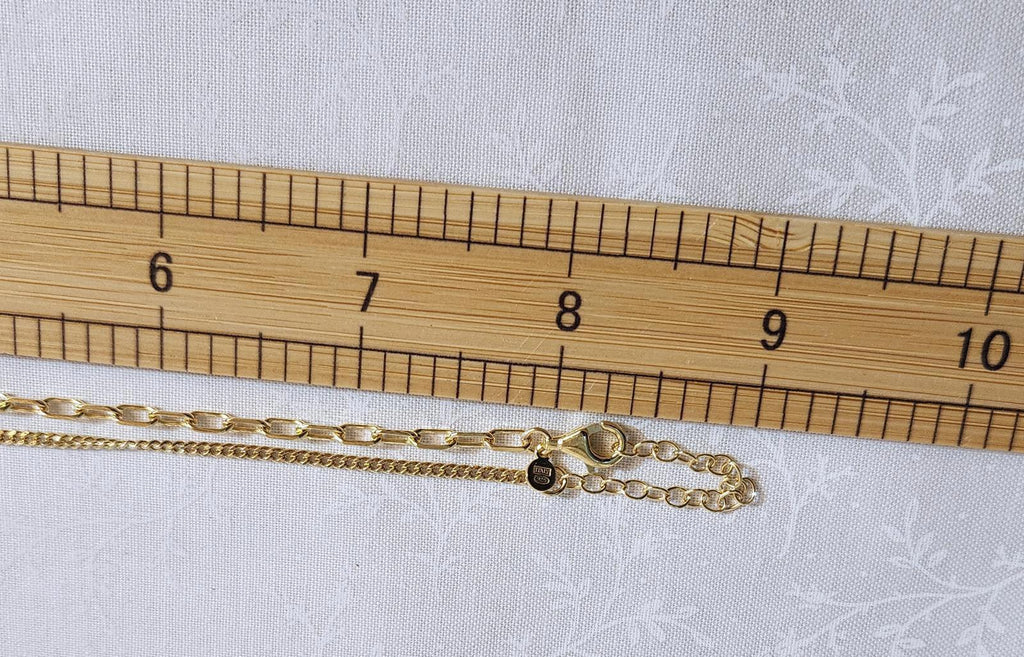 Awesome Gold Sterling Lariat Necklace - Box & Paperclip Chain, 16 Inch, Ladies
