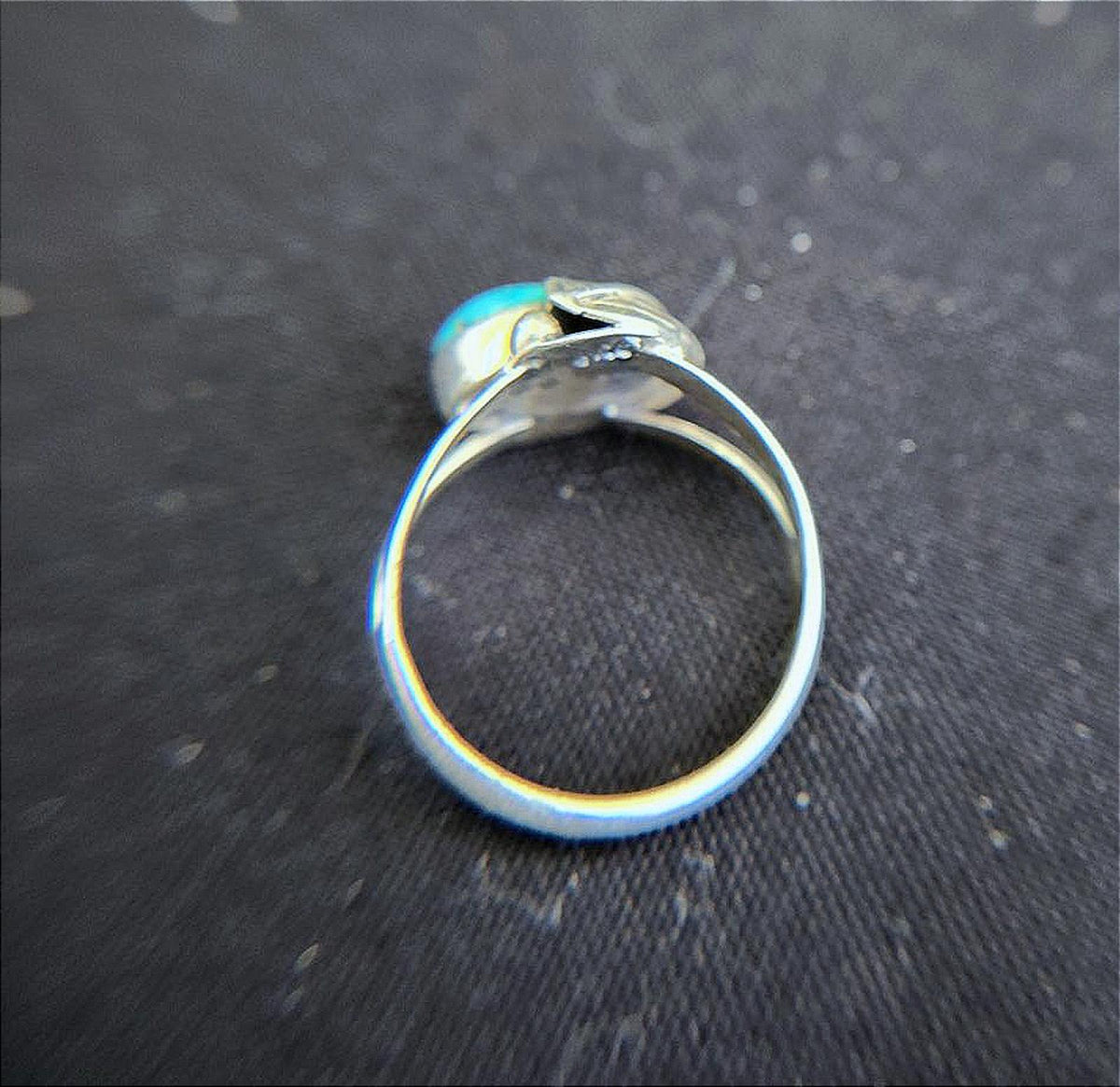 Beautiful Vintage Turquoise Ingot Ring Sz. 7.5, Sterling