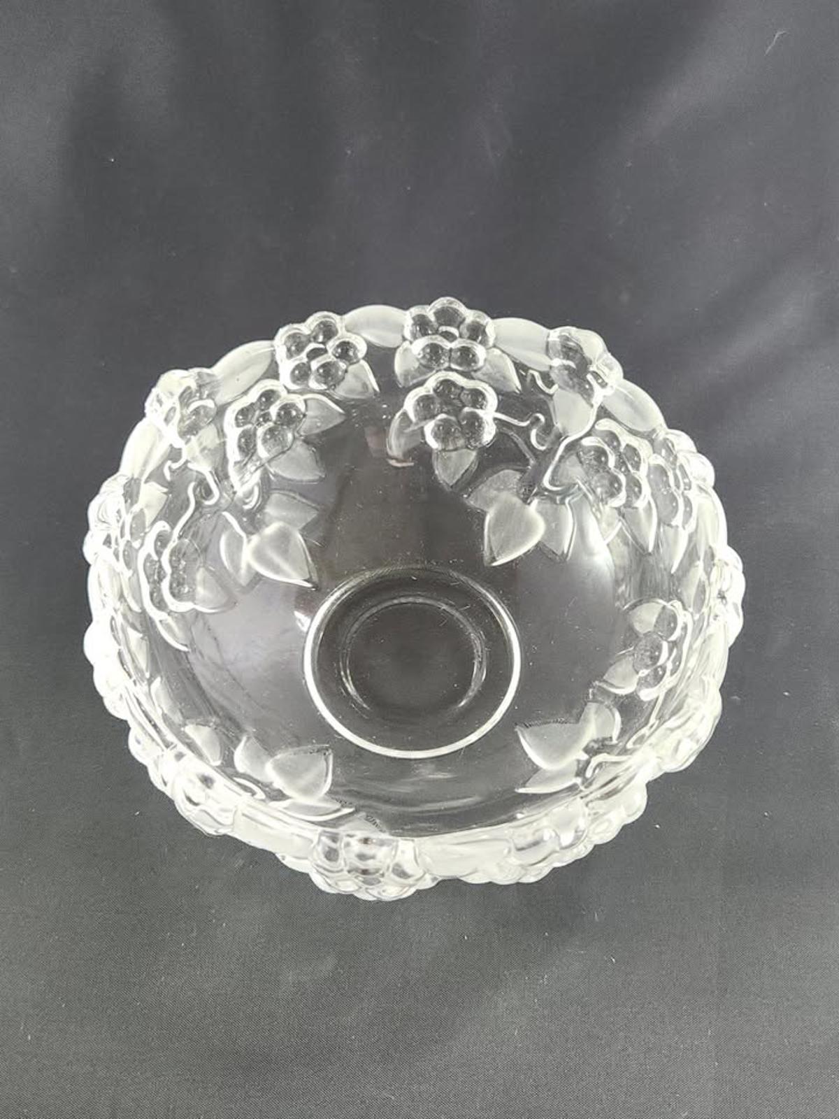 Vintage Mikasa Walther Glas Carmen Crystal Bowl Frosted Floral