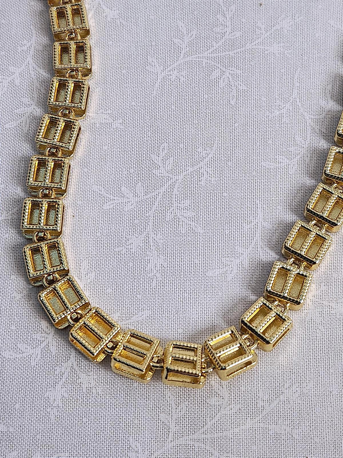 Bold, Hip Hop, Iced-Out, Square Pave Cluster Necklace Unixex Sterling & CZ 20 in