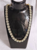 Bold, Hip Hop, Iced-Out, Square Pave Cluster Necklace Unixex Sterling & CZ 20 in