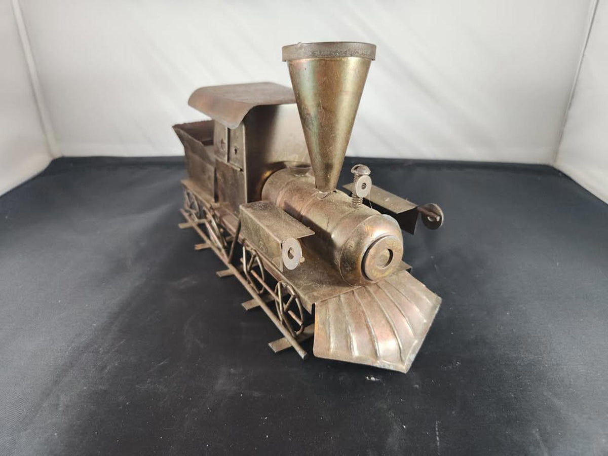 Vintage Retro Metal Copper Music Box Train Locomotive Collectible