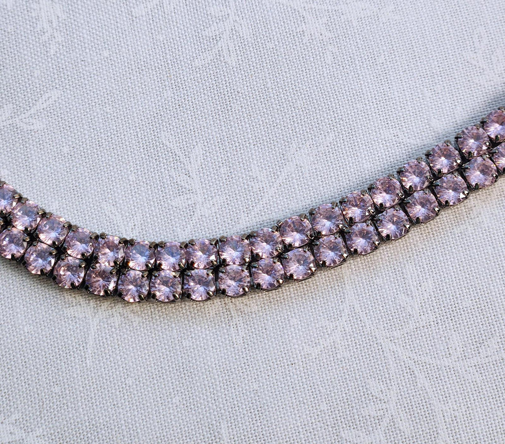 Incredible Double-Strand Tennis Necklace, Pale Lavender, 24 in Unisex - 46 Grams