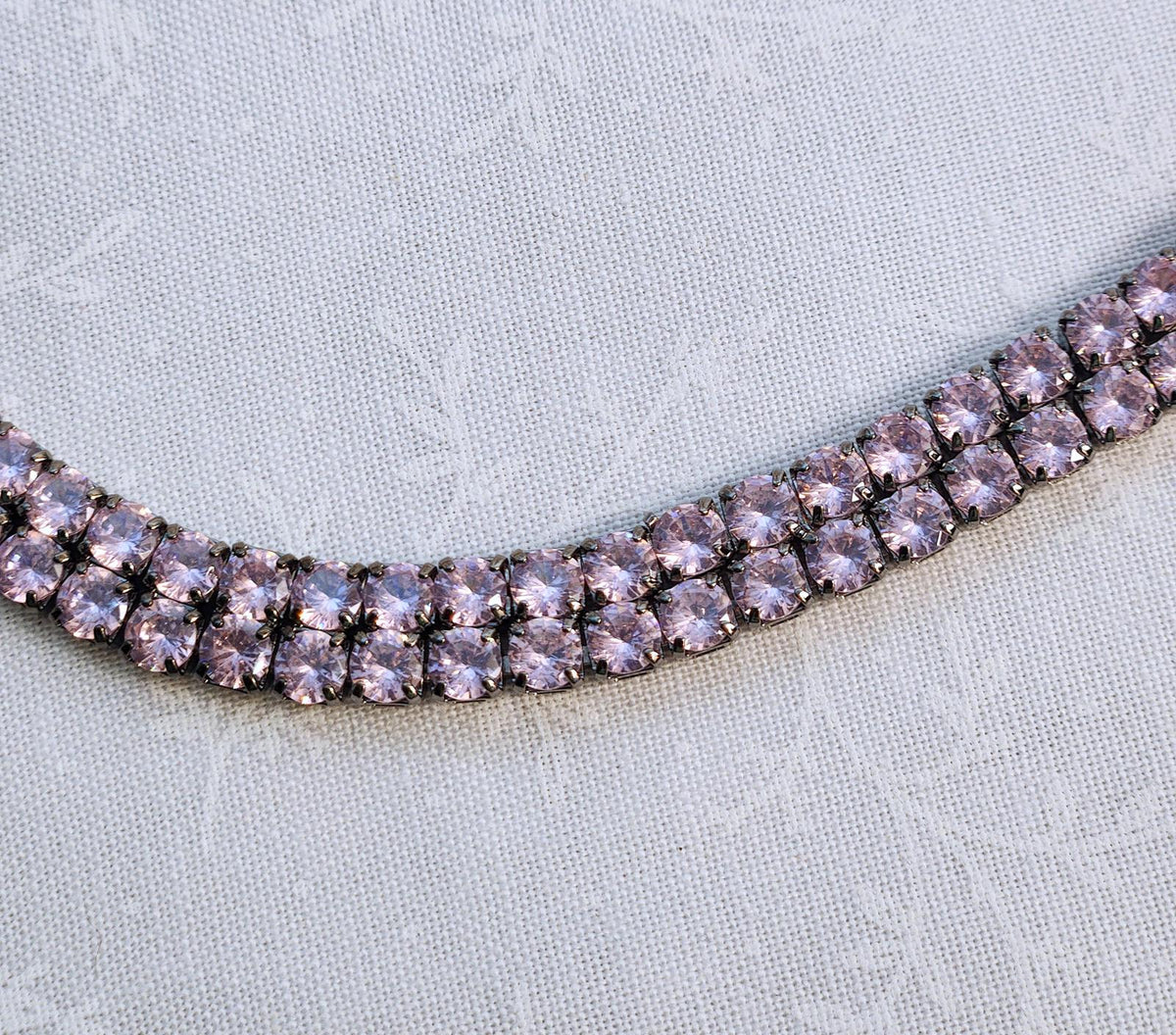 Incredible Double-Strand Tennis Necklace, Pale Lavender, 24 in Unisex - 46 Grams