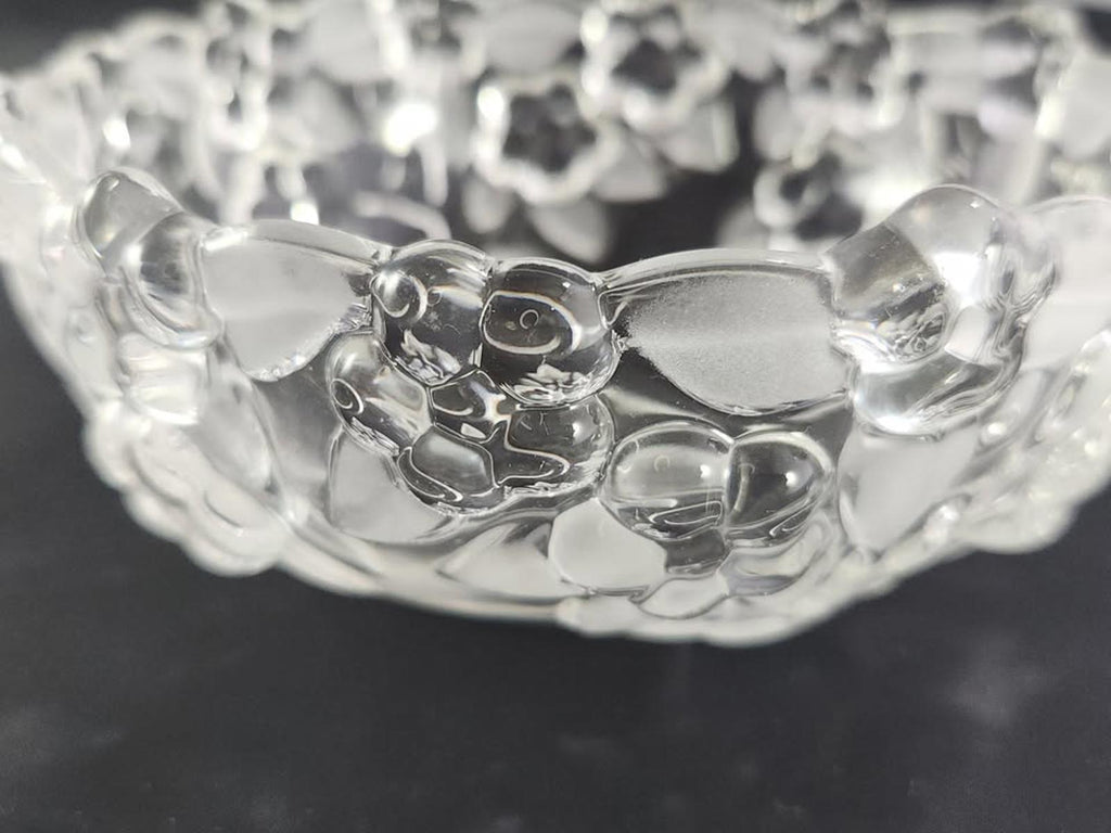 Vintage Mikasa Walther Glas Carmen Crystal Bowl Frosted Floral