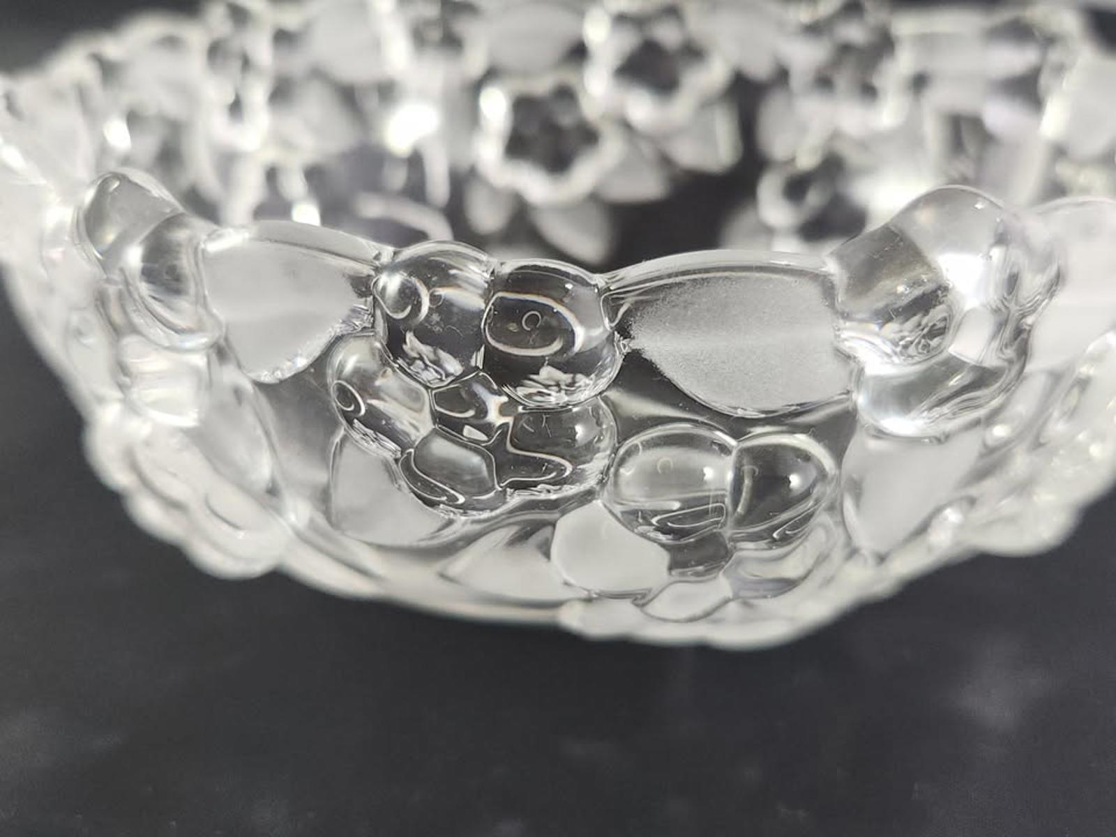 Vintage Mikasa Walther Glas Carmen Crystal Bowl Frosted Floral