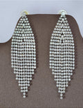 Stunning Vintage Chandelier Rhinestone Earrings, Clear Square-Cut Stones