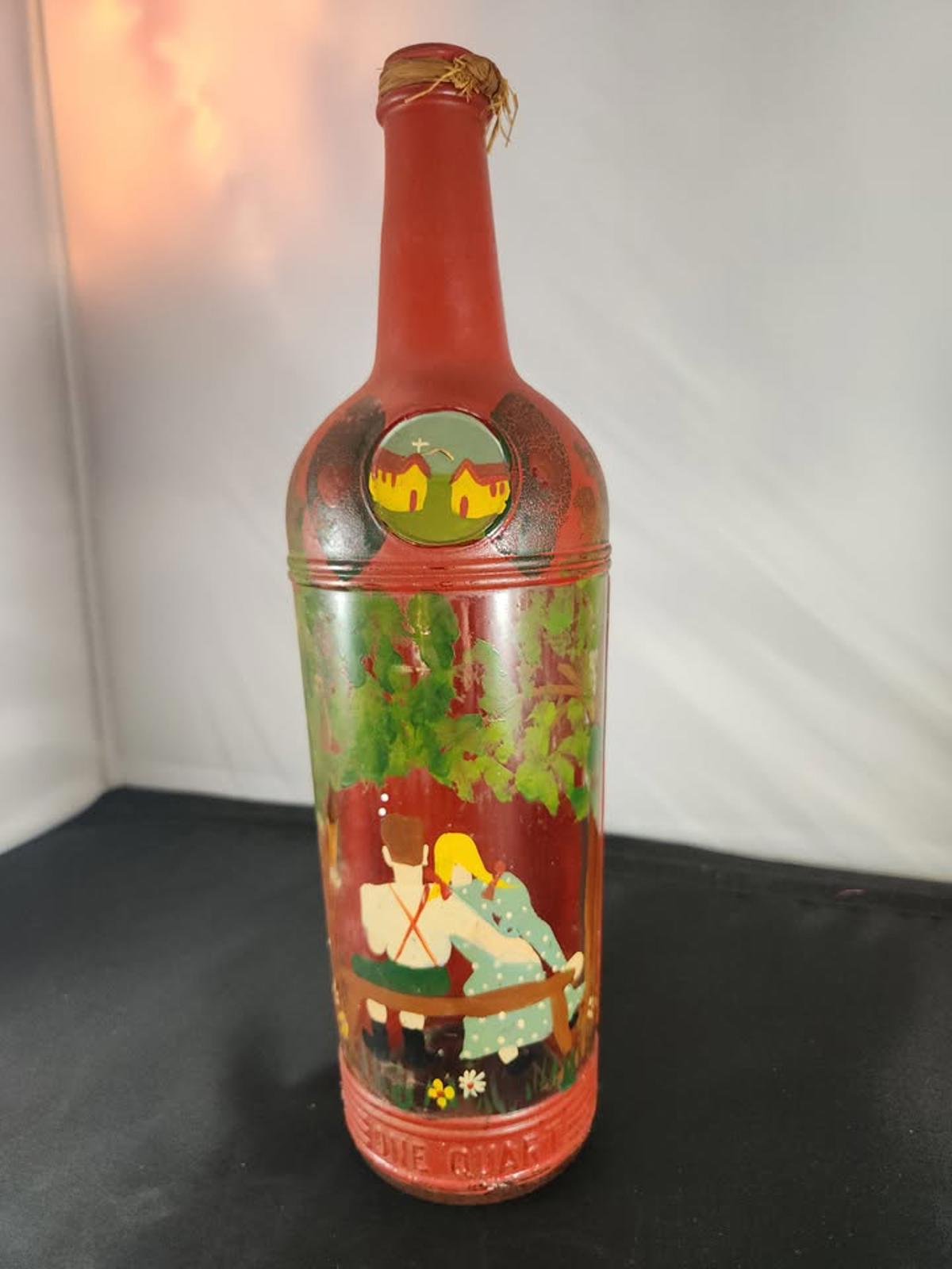 Antique & Historical Hand Painted "Old Mission" Bottle Collectible Rare Find