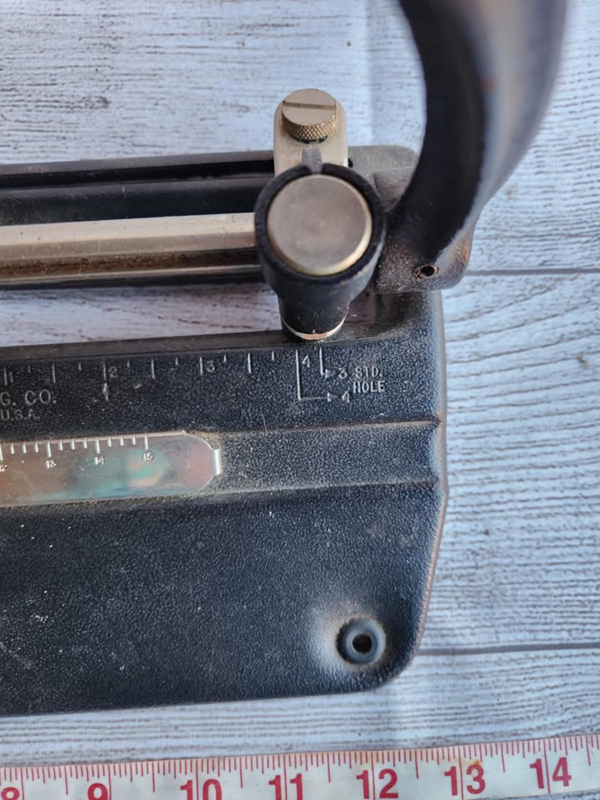 Vintage Adjustable 3 Hole Punch Master Products Cast Iron