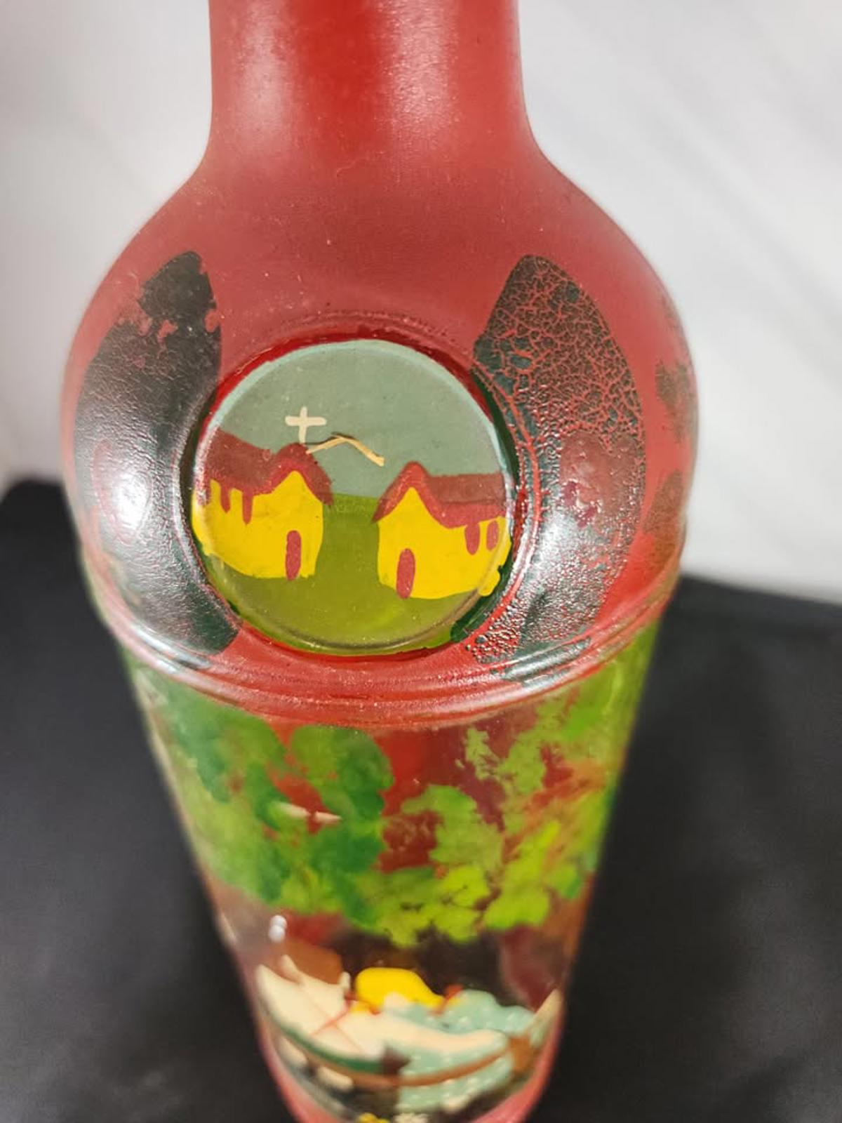 Antique & Historical Hand Painted "Old Mission" Bottle Collectible Rare Find