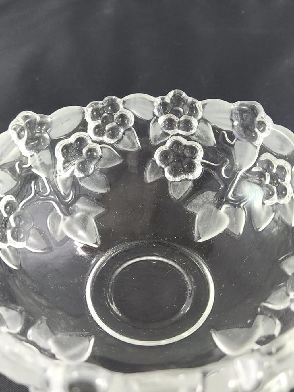 Vintage Mikasa Walther Glas Carmen Crystal Bowl Frosted Floral