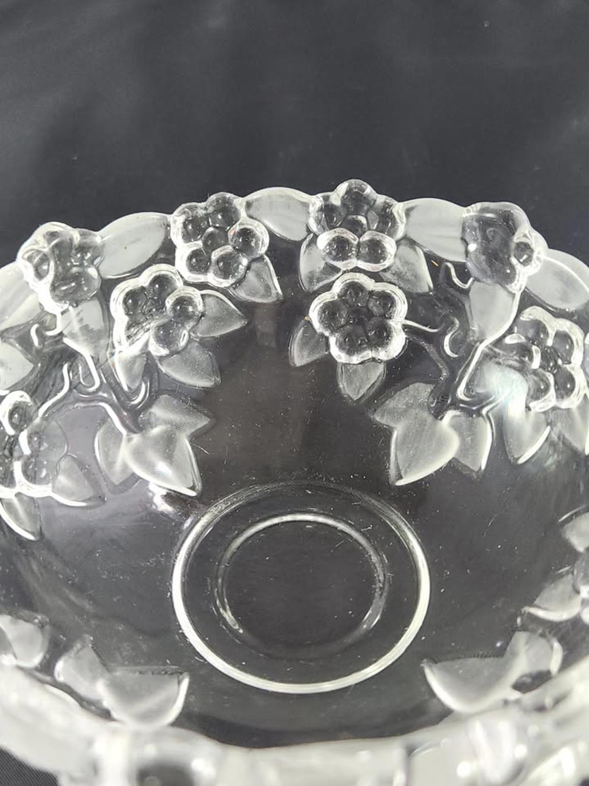 Vintage Mikasa Walther Glas Carmen Crystal Bowl Frosted Floral