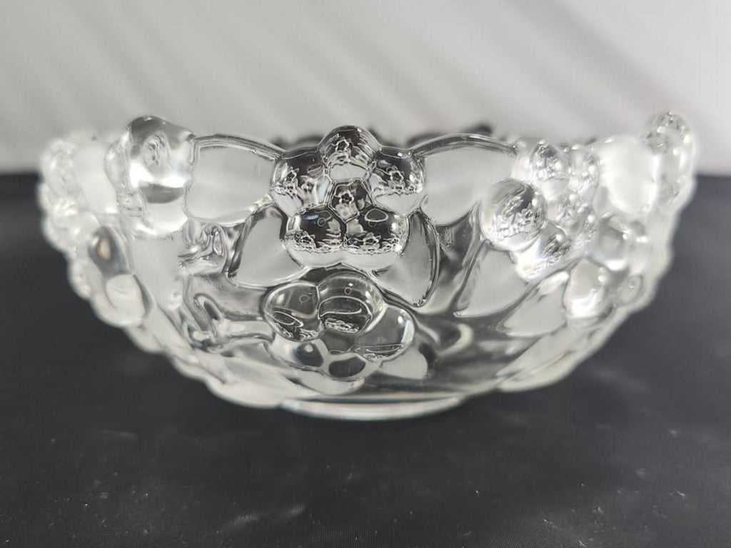 Vintage Mikasa Walther Glas Carmen Crystal Bowl Frosted Floral