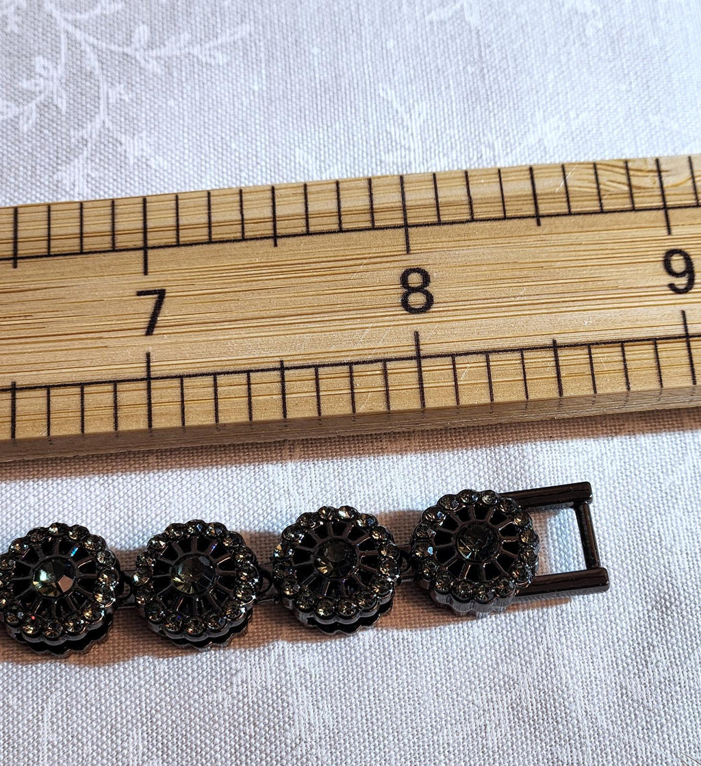 Stunning Gunmetal Black Sunflower Bracelet Unisex 8.5in 12 Grams