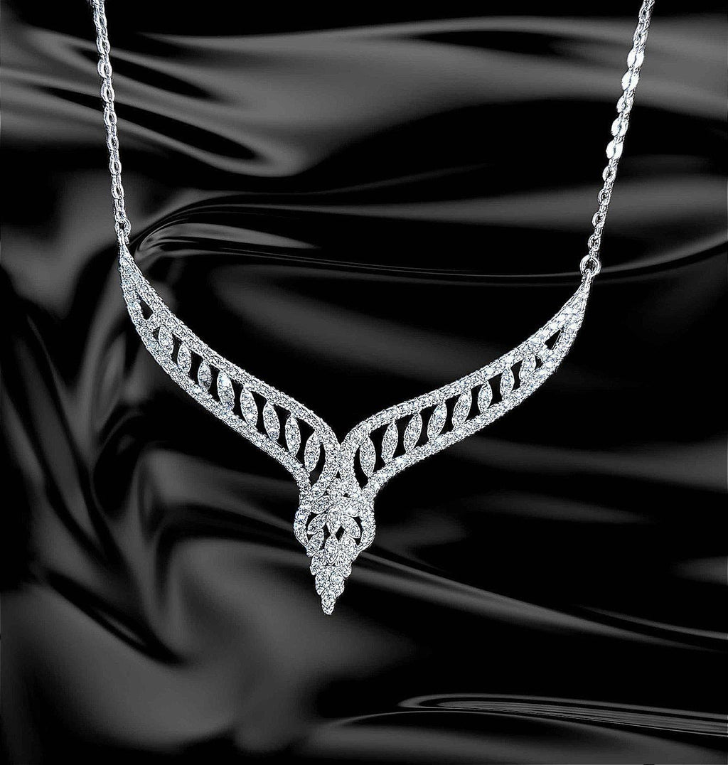 Fabulous Water Drop Choker Necklace Boasts Luxury AAA CZs In 925 Silver Ladies