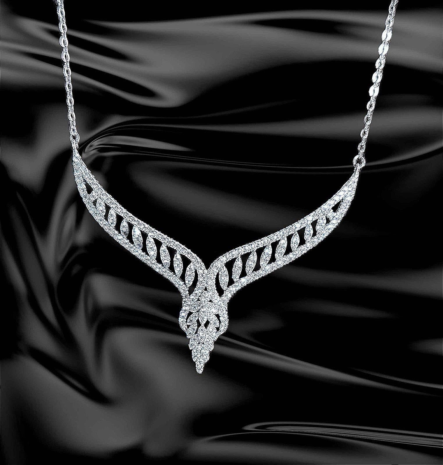 Fabulous Water Drop Choker Necklace Boasts Luxury AAA CZs In 925 Silver Ladies