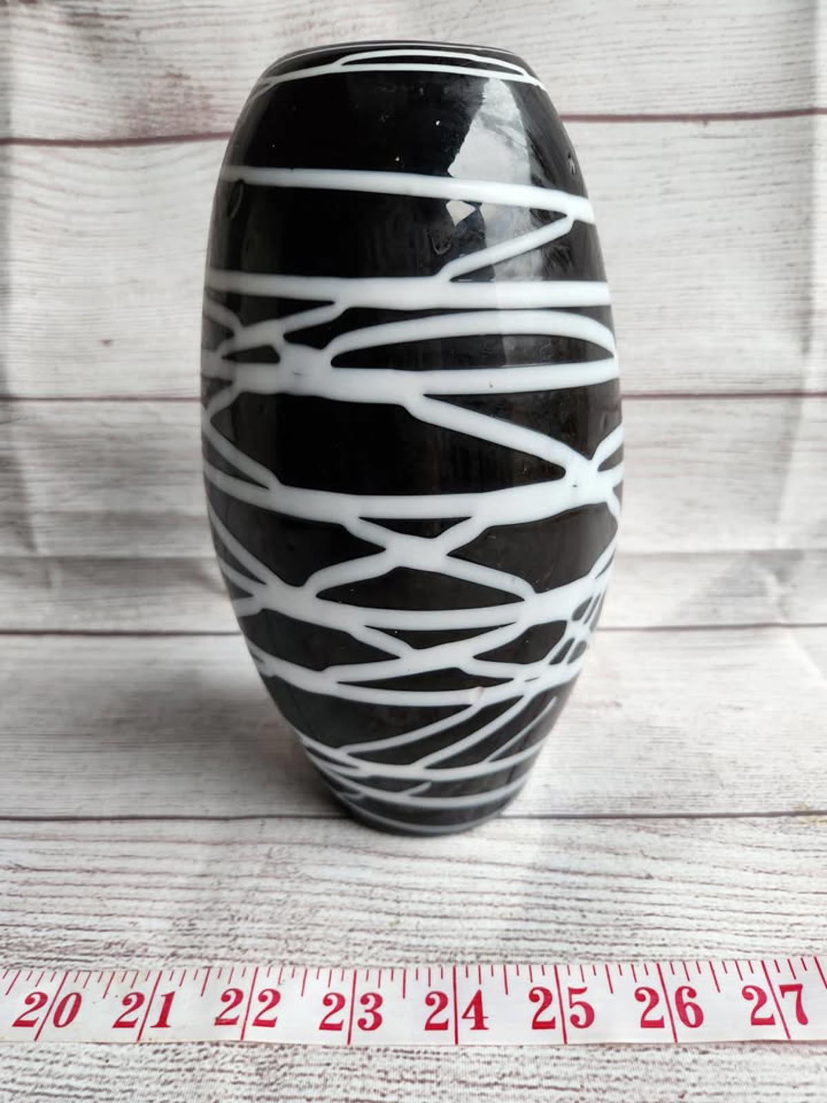 Super Fun Contemporary Vase Black and White