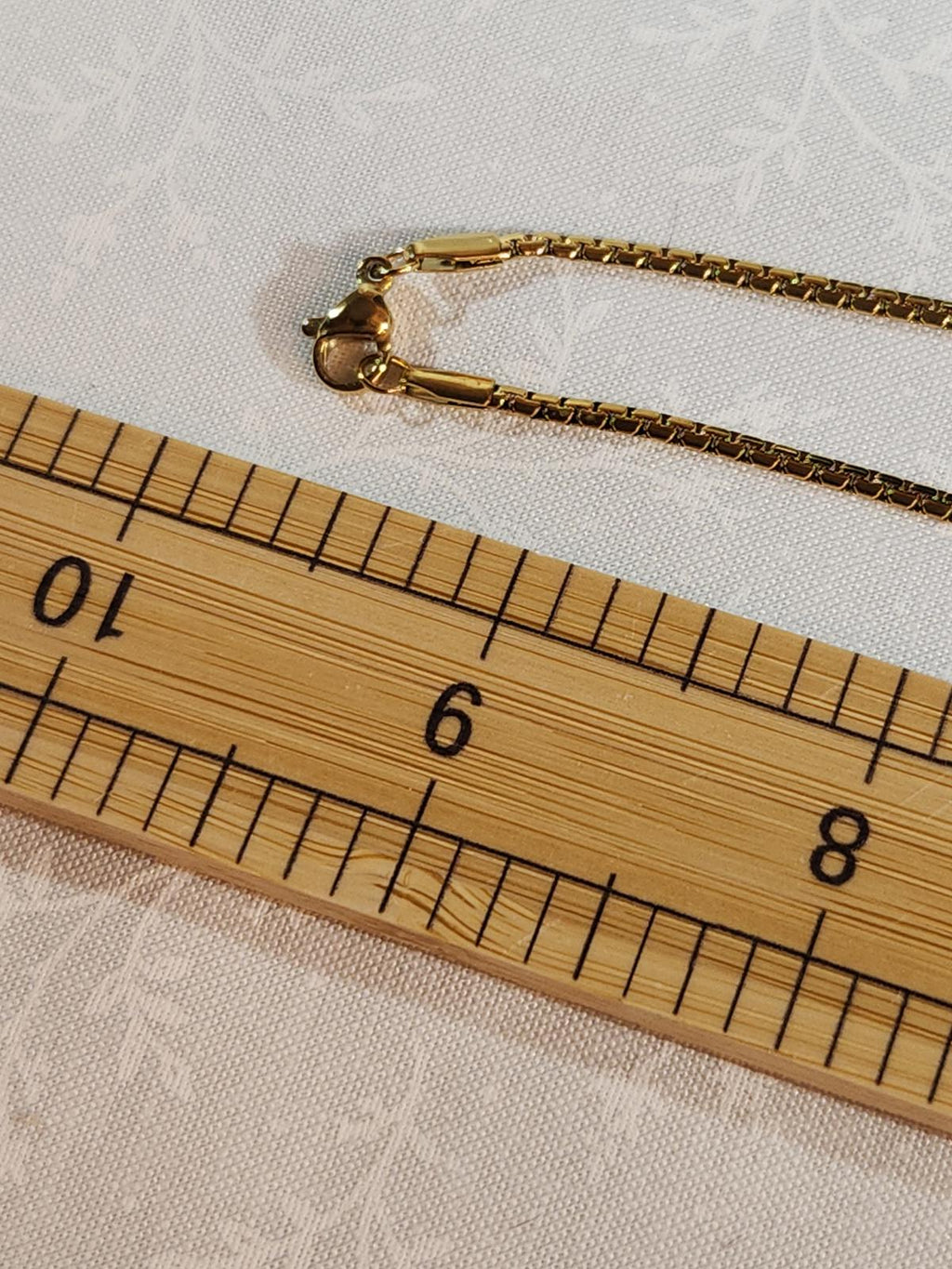 Sparkling Gold Over Stainless Heringbone Chain 18 In. Unisex